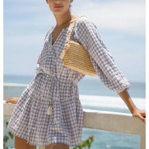 L*Space Women’s Vida Tiered Oversized Dress in Park Slope Gingham Size S